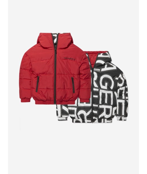 Karl Lagerfeld Boys Reversible Puffer Jacket in Red meilleur choix