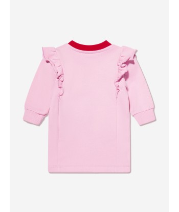 KENZO Baby Girls Frilly Sweater Dress in Pink pas cher