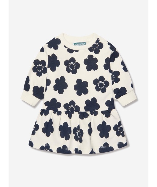 KENZO Baby Girls Boke Flower Sweater Dress in Ivory brillant des détails fins