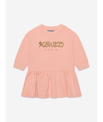 KENZO Baby Girls Logo Jersey Dress in Pink Faites des économies