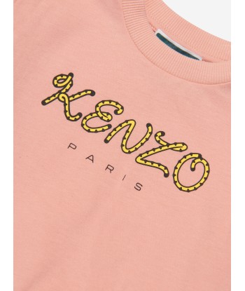 KENZO Baby Girls Logo Jersey Dress in Pink Faites des économies