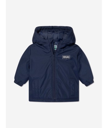 KENZO Baby Boys Logo Puffer Jacket in Navy pas cher 