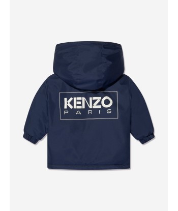 KENZO Baby Boys Logo Puffer Jacket in Navy pas cher 