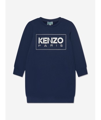 KENZO Girls Logo Sweater Dress in Navy de l' environnement