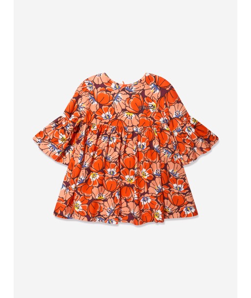 KENZO Girls Boke Flower Dress in Orange shop