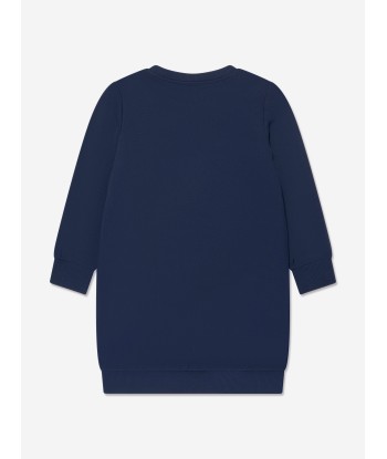 KENZO Girls Logo Sweater Dress in Navy de l' environnement