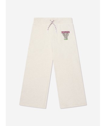 KENZO Girls Embroidered Logo Joggers in Ivory Jusqu'à 80% De Réduction