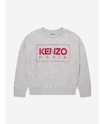 KENZO Girls Logo Print Sweatshirt in Grey à prix réduit toute l'année