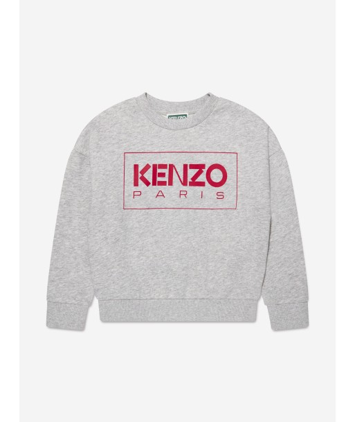 KENZO Girls Logo Print Sweatshirt in Grey à prix réduit toute l'année