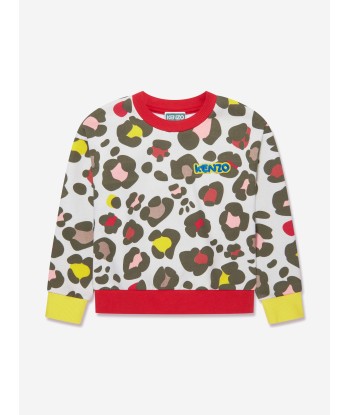 KENZO Girls Animal Print Sweatshirt in Stone de la marque