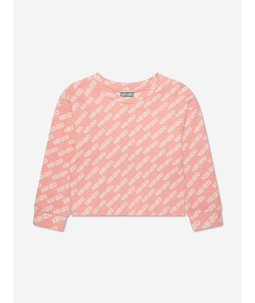 KENZO Girls Logo Sweatshirt in Pink destockage