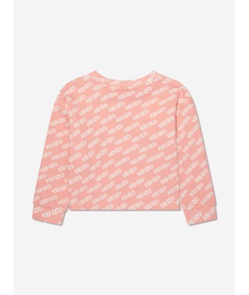 KENZO Girls Logo Sweatshirt in Pink destockage