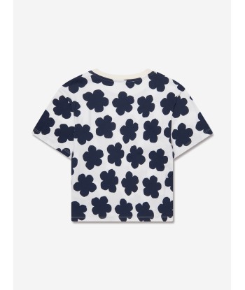 KENZO Girls Boke Flower T-Shirt in Ivory pas cheres