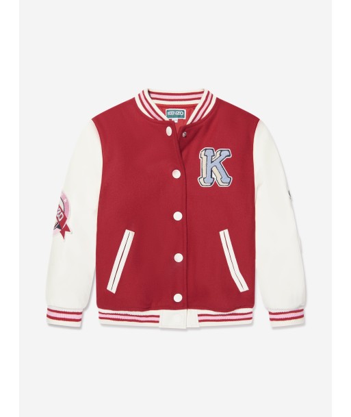 KENZO Girls Baseball Jacket in Red basket pas cher