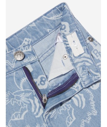 KENZO Boys Logo Print Jeans in Blue s'inspire de l'anatomie humaine