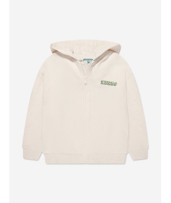 KENZO Boys Logo Zip Up Top in Ivory Livraison rapide