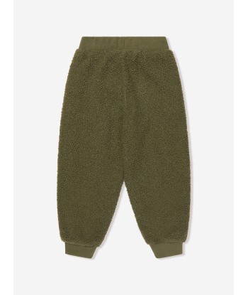 KENZO Boys Faux Shearling Joggers in Khaki Les magasins à Paris