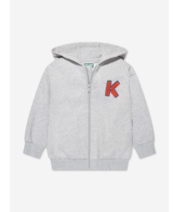 KENZO Boys Logo Zip Up Top in Grey livraison gratuite