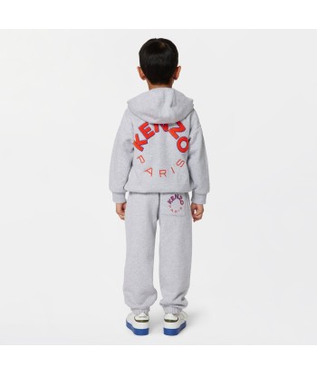 KENZO Boys Logo Zip Up Top in Grey livraison gratuite