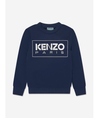 KENZO Boys Logo Print Sweatshirt in Navy une grave pollution 