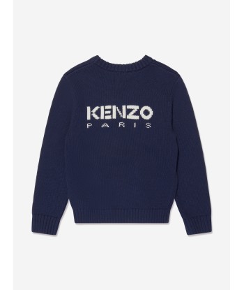 KENZO Boys Boke Flower Knitted Jumper in Navy la chaussure