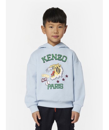 KENZO Boys Logo Hoodie in Blue pour bénéficier 