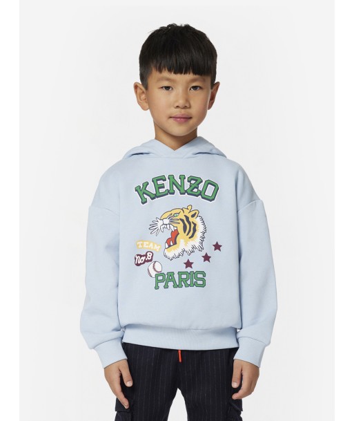 KENZO Boys Logo Hoodie in Blue pour bénéficier 