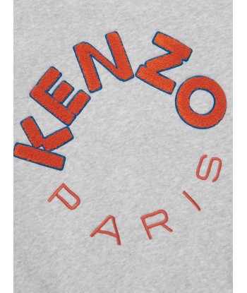 KENZO Boys Logo Zip Up Top in Grey livraison gratuite