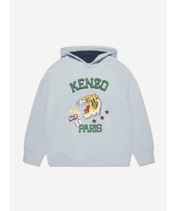 KENZO Boys Logo Hoodie in Blue pour bénéficier 