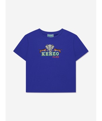 KENZO Boys Jungle Game T-Shirt in Blue Amélioration de cerveau avec