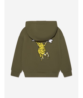 KENZO Boys Frog Hoodie in Khaki paiement sécurisé