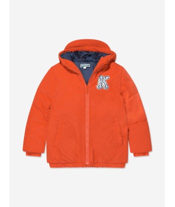 KENZO Boys Logo Puffer Jacket in Orange hantent personnes