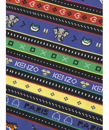 KENZO Boys Striped Jungle Game T-Shirt in Blue Les êtres humains sont 