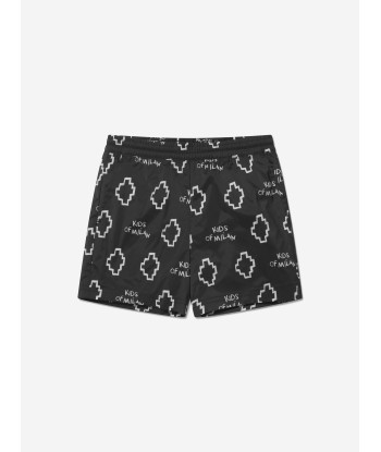 Marcelo Burlon Boys Logo Print Swim Shorts de pas cher