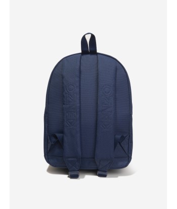 KENZO Kids Embroidered Badges Backpack in Navy solde