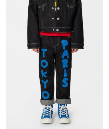 KENZO Kids Tokyo Paris Jeans in Black Vous souhaitez 