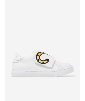 KENZO Kids Leather Kotora Trainers in White Amélioration de cerveau avec