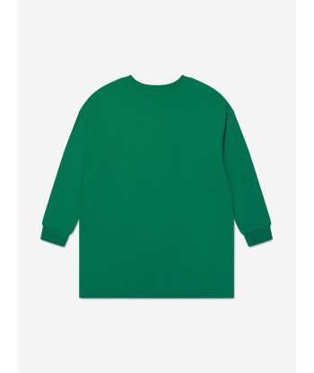 MARC JACOBS Girls Logo Sweater Dress in Green pas cher