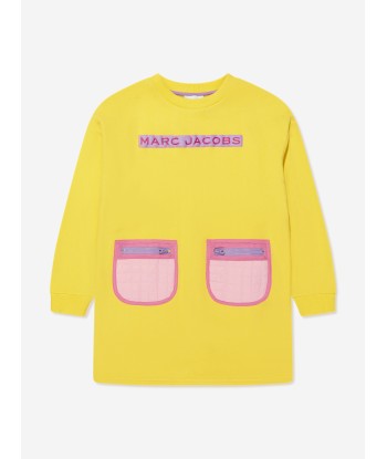 MARC JACOBS Girls Pocket Sweater Dress in Yellow le concept de la Pate a emporter 