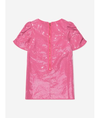 MARC JACOBS Girls Bag Print Sequin Dress in Pink de la marque