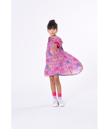 MARC JACOBS Girls Pleated Logo Dress in Pink shop