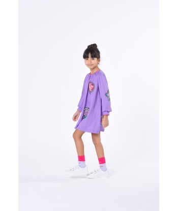 MARC JACOBS Girls Badge Print Dress in Purple store