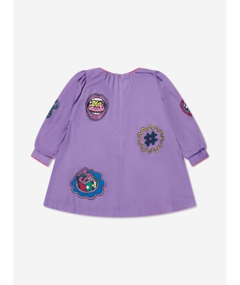 MARC JACOBS Girls Badge Print Dress in Purple store