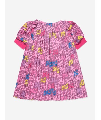 MARC JACOBS Girls Pleated Logo Dress in Pink shop