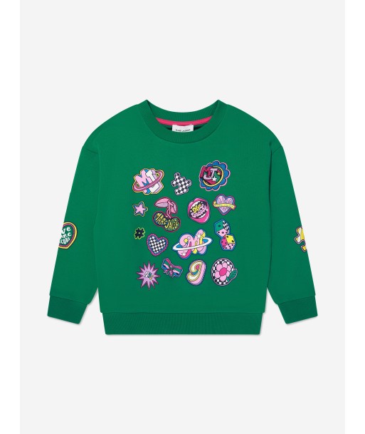 MARC JACOBS Girls Badges Sweatshirt in Green soldes