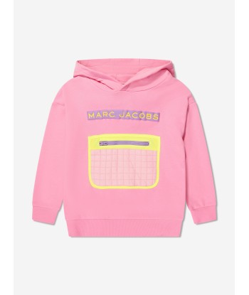 MARC JACOBS Girls Quilted Pocket Hoodie in Pink de pas cher