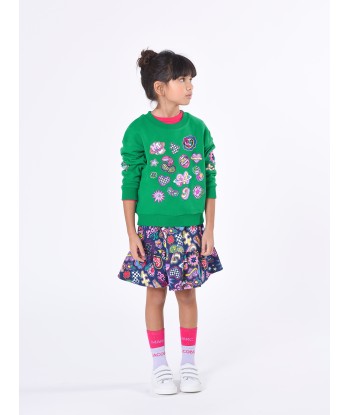 MARC JACOBS Girls Badges Sweatshirt in Green soldes