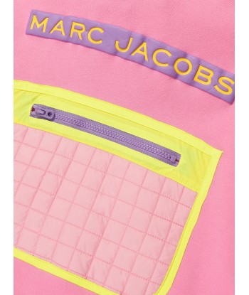 MARC JACOBS Girls Quilted Pocket Hoodie in Pink de pas cher