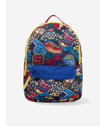 MARC JACOBS Boys Badge Print Backpack in Navy Les magasins à Paris