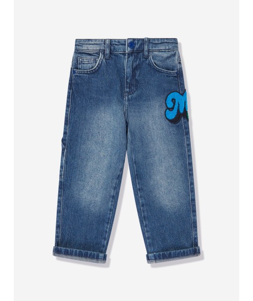 MARC JACOBS Boys Loose Fit Logo Jeans in Blue est présent 